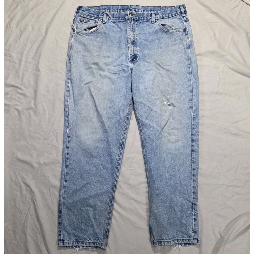Carhartt‎ B18STW Mens Jeans 42x30 (Fits 40x29) Straight Leg Workwear Denim Pants